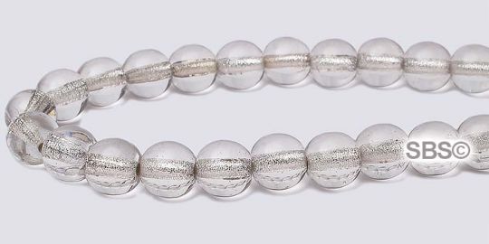 Czech 6mm Round Beads - Crystal Silverlined