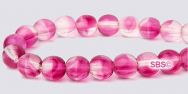 Czech 6mm Round Beads - Fuchsia Rose