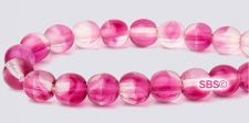 Czech 6mm Round Beads - Fuchsia Rose