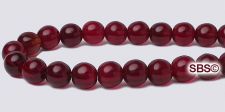 Czech 6mm Round Beads - Garnet
