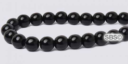 Czech 6mm Round Beads - Jet