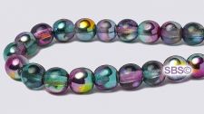 Czech 6mm Round Beads - Marea Peacock