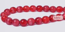 Czech 6mm Round Beads - Pearl Fuchsia