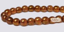 Czech 6mm Round - Rose / Gold Topaz Luster