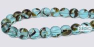 Czech 6mm Round Beads - Teal Tortoise