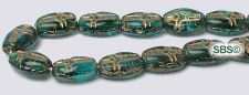 Czech 6x8 Cross Beads - Emerald