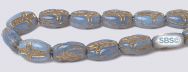 Czech 6x8 Cross Beads - Milky Sapphire
