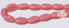 Czech 6x8 Cross Beads - Pink Coral