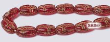 Czech 6x8 Cross Beads - Siam