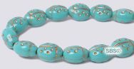Czech 7x9mm Ladybug Beads - Turquoise