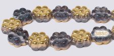 Czech 8mm Flower Beads - Gold Montana