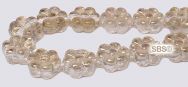 Czech 8mm Flower Beads - Smoky Topaz