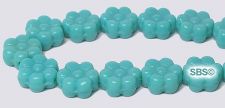 Czech 8mm Flower Beads - Turquoise