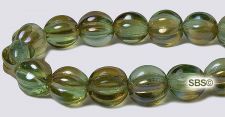 Czech 8mm Melon Beads - Chrysolite / Celsian