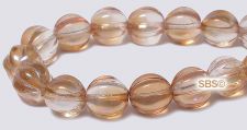 Czech 8mm Melon Beads - Crystal / Celsian