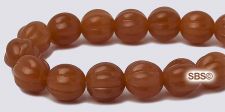 Czech 8mm Melon Beads - Milky Caramel