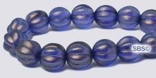 Czech 8mm Melon Beads - Ultramarine Halo