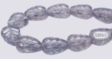 Czech 8x10 Leaf Beads - Blue / Luster Trans