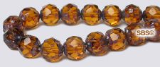 Baroque Fire Polished Beads 6mm Dark Topaz Picasso