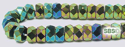 Czech Glass Beads - Fire Polished 6mm x 3mm Rondels