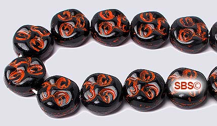 Czech Glass Beads - 9mm Moon Face