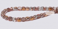 Czech 4mm Cube Beads - Apollo Gold