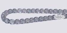 Czech 4mm Cube Beads - Blue Trans / Luster
