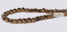 Czech 4mm Cube Beads - Dark Bronze