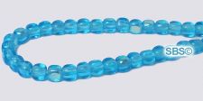 Czech 4mm Cube Beads - Dark Aqua AB