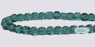 Czech 4mm Cube Beads - Emerald