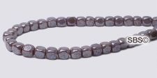 Czech 4mm Cube Beads - Lavender Opaque / Luster