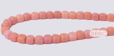 Czech 4mm Cube Beads - Opaque Pink