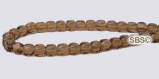 Czech 4mm Cube Beads - Smokey Topaz