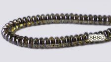 Czech 4mm Rondel Beads - Green Transparent Luster