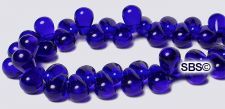 Czech 4x6mm Tear Drop Beads - Cobalt