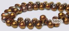 Czech 4x6mm Tear Drop Beads - Copper Iris