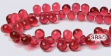 Czech 4x6mm Tear Drop Beads - Fuchsia