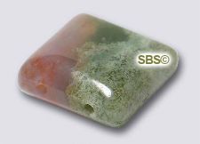 Fancy Jasper 12mm x 12mm 2-Hole Gemstone Beads (12)