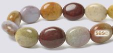 Fancy Jasper Beads - 8mm x 10mm Flat Oval