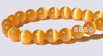Fiber Optic Cat's Eye Beads - 6mm Round
