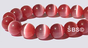 Fiber Optic Cat's Eye Beads - 8mm Round