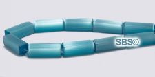 Cat's Eye 4mm x 13mm Rectangle Beads - Blue Aqua