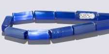 Cat's Eye 4mm x 13mm Rectangle Beads - Dark Blue