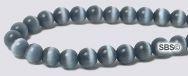4mm Cats Eye Beads - BLACK B - Grade