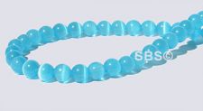 4mm Cats Eye Beads - BLUE AQUA A - Grade