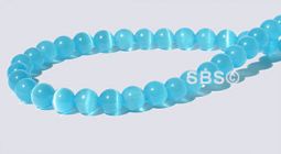 4mm Cats Eye Beads - BLUE AQUA A - Grade