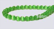4mm Cats Eye Beads - GREEN AA- Grade