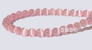 4mm Cats Eye Beads - LIGHT ROSE AA- Grade