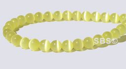 4mm Cats Eye Beads - LIGHT YELLOW AA- Grade