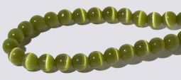 4mm Cats Eye Beads - OLIVE AA- Grade